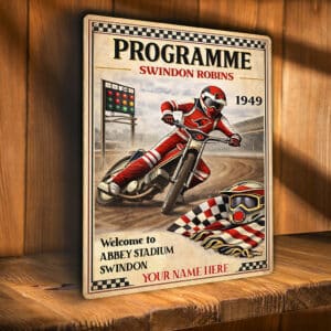 Personalised Swindon Robins Speedway Metal Wall Sign SWS26