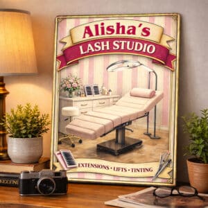Personalised Lash Studio Metal Wall Sign HBS47