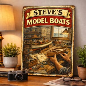 Personalised Model Boats Metal Wall Sign HBS53
