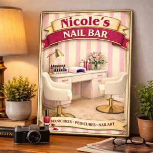 Personalised Nail Bar Metal Wall Sign HBS56