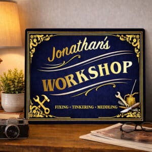 Personalised Workshop Metal Wall Sign HBS85