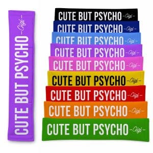 Personalised Dog Lead Sleeve 'Cute But Psycho' Leash Cover