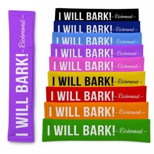 Personalised Dog Lead Sleeve 'I Will Bark' Leash Cover