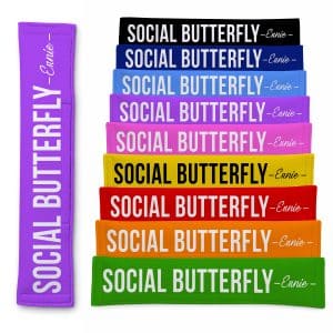 Personalised Dog Lead Sleeve 'Social Butterfly' Leash Cover