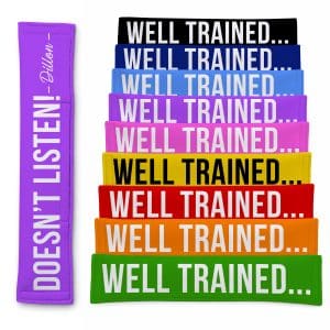 Personalised Dog Lead Sleeve 'Well Trained.. Doesn't Listen! Leash Cover