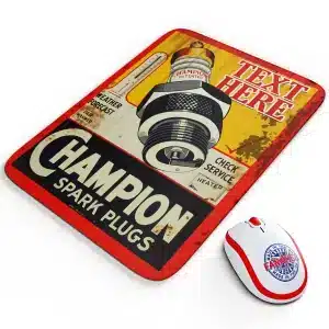 Personalised Champion Spark Plugs Mouse Mat Garage Work Gift OC06