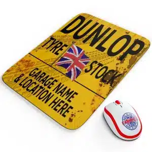 Personalised Dunlop Mouse Mat Garage Work Gift OC09
