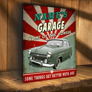 Personalised Ford Consul Classic Car Wall Sign RS460