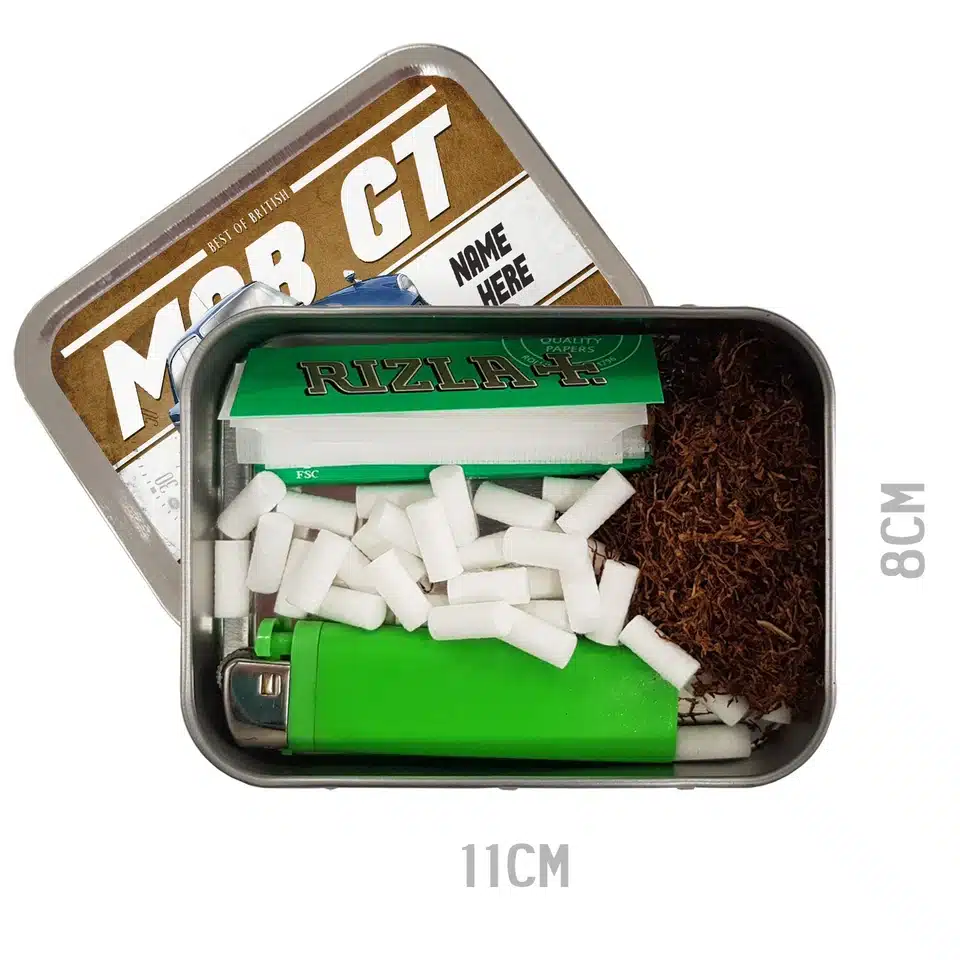 Personalised MGB GT Tobacco Tin Classic Car CLP30 - Image 3