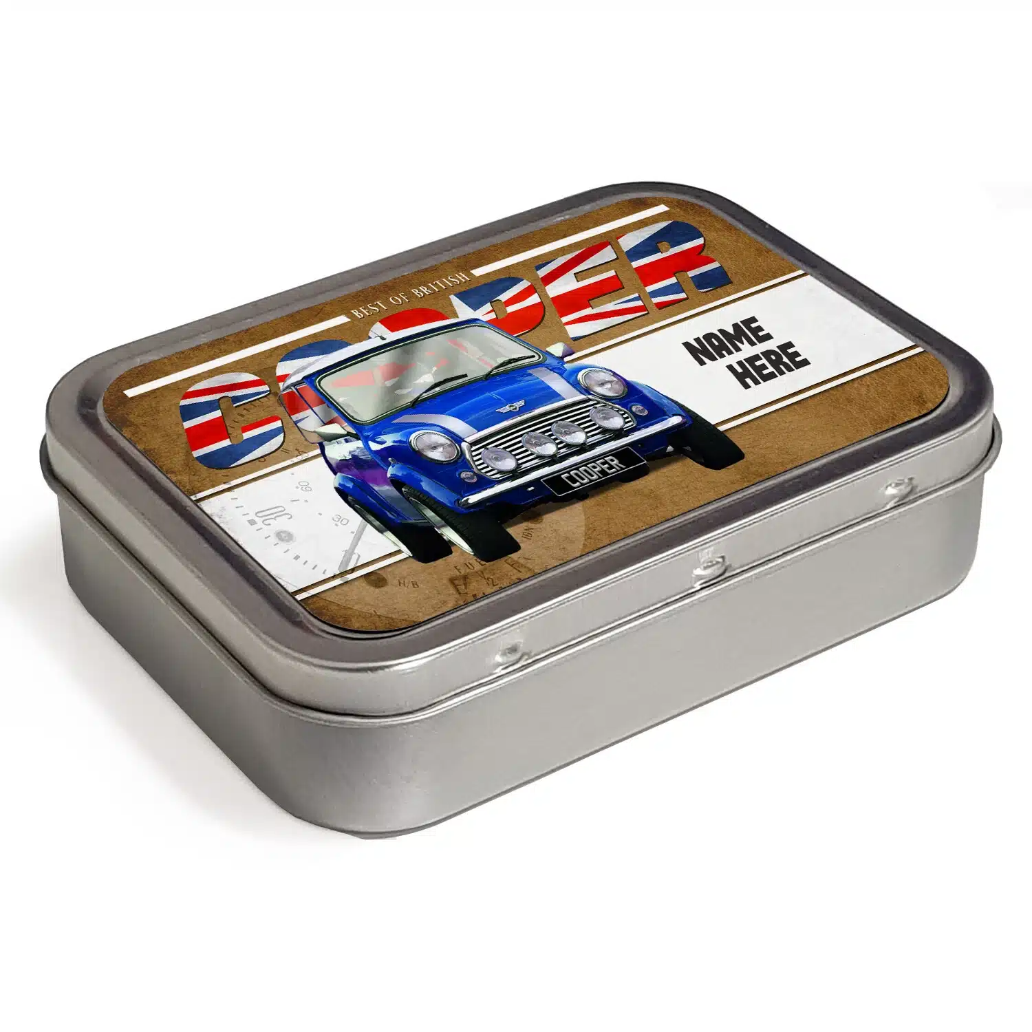 Personalised Mini Cooper Tobacco Tin Classic Car CLP34 - Image 4