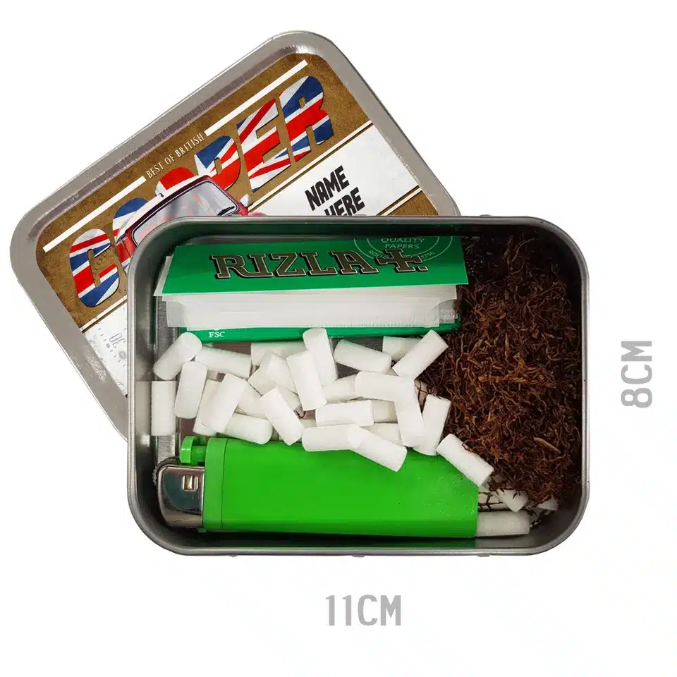 Personalised Mini Cooper Tobacco Tin Classic Car CLP35 - Image 3