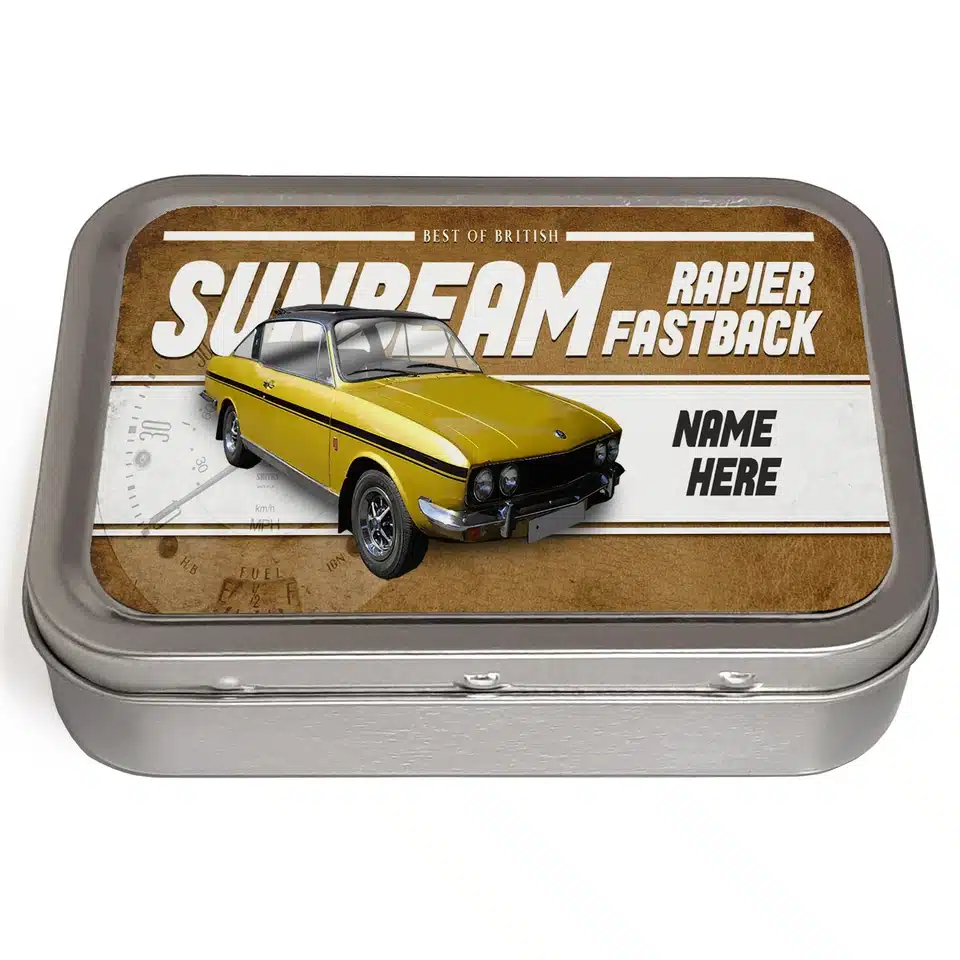 Personalised Sunbeam Rapier Tobacco Tin Classic Car CLP48